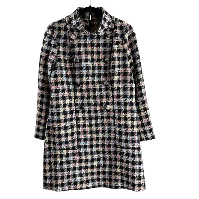 TUCKERNUCK Size MEDIUM Black/White/Multi Houndstooth Long Sleeve Polyester DRESS