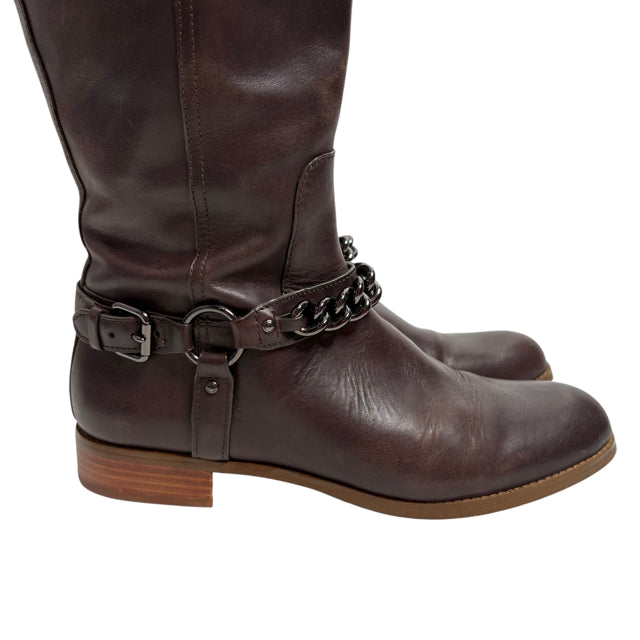 COACH Size 9 Dark Brown Knee High Leather BOOT