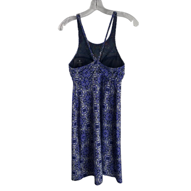 ATHLETA Size 36 B/C Blue/White Print Strappy Stretch DRESS