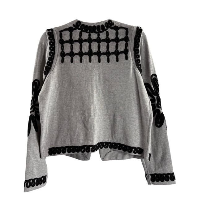 NIC & ZOE Size LARGE Gray/Black Embellished NWT SWEATER