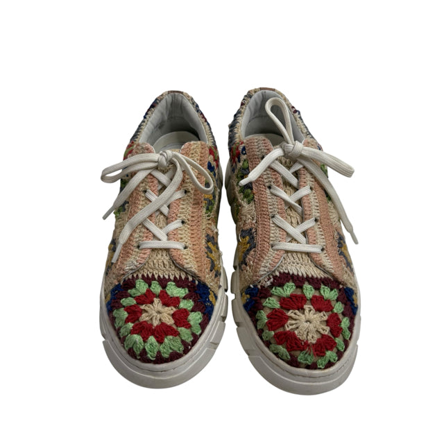 FREE PEOPLE Size 10 Multi Sneaker Crochet SHOE