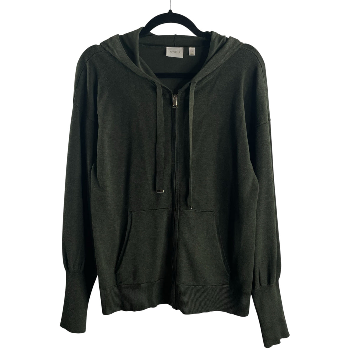 CYRUS Size SMALL Green Long Sleeve Hoodie TOP