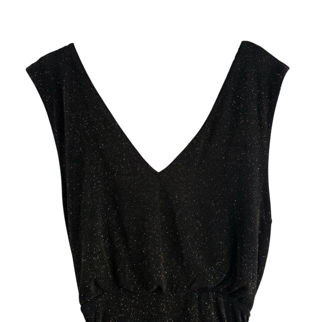 ALICE & OLIVIA Size MEDIUM Black/gold Print Sleeveless Metallic NWT DRESS