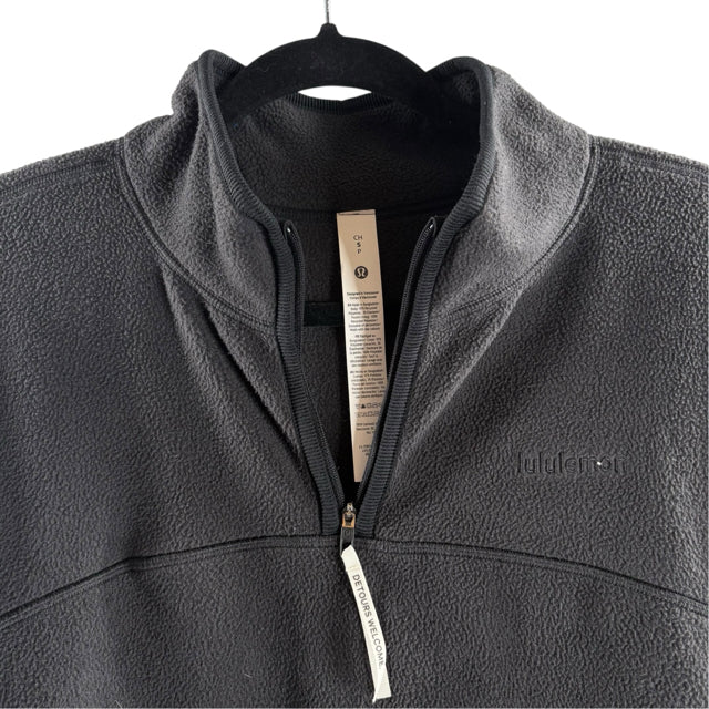 LULULEMON Size SMALL Gray/Black Long Sleeve Quarter-Zip Fleece TOP