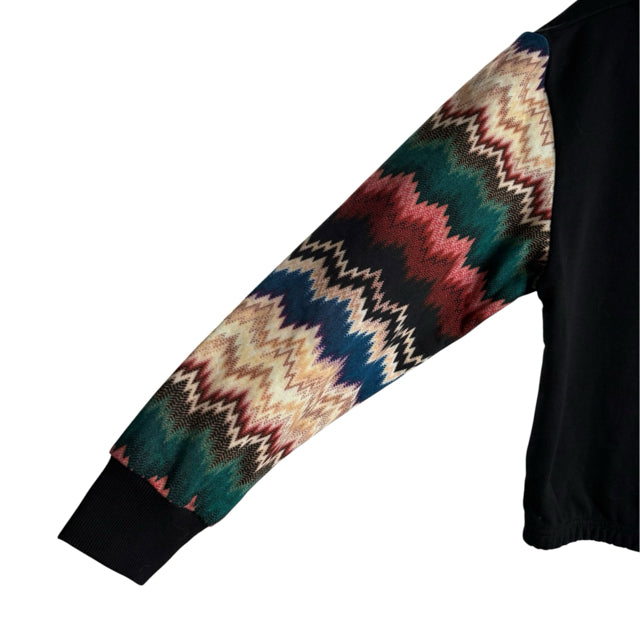 MISSONI Size SMALL Black/Multi Long Sleeve SWEATER
