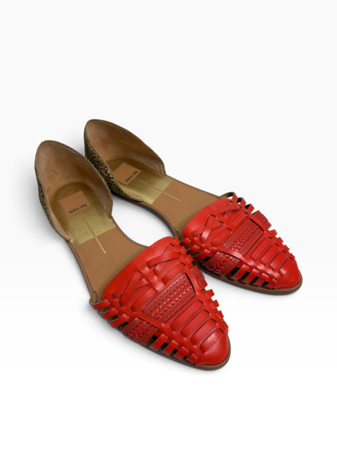 J RENEE Size 7 1/2 Red/Black Evening SHOE
