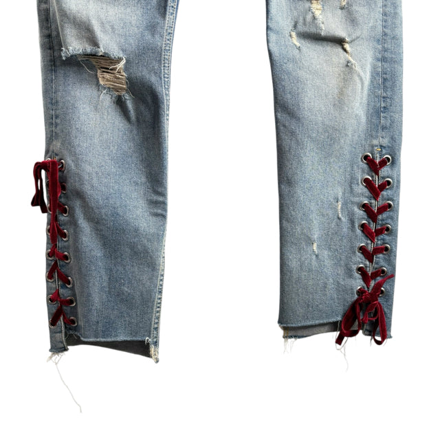 PILCRO Size 30 Light Blue Ankle Detail Denim JEANS