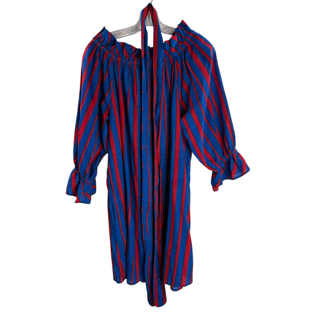 PRINTFRESH Size MED Red/Blue Stripe 3/4 Sleeve DRESS