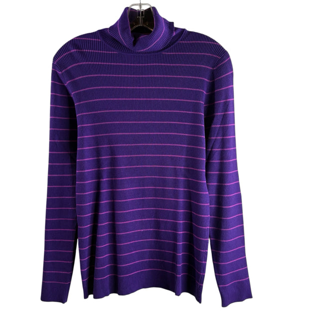 COLDWATER Size SMALL Purple/Pink Stripe Long Sleeve Turtle Neck SWEATER