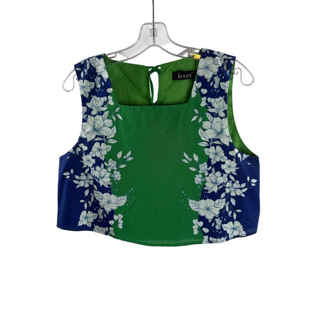 KOURT Size MED Green/Navy Sleeveless PANT SET