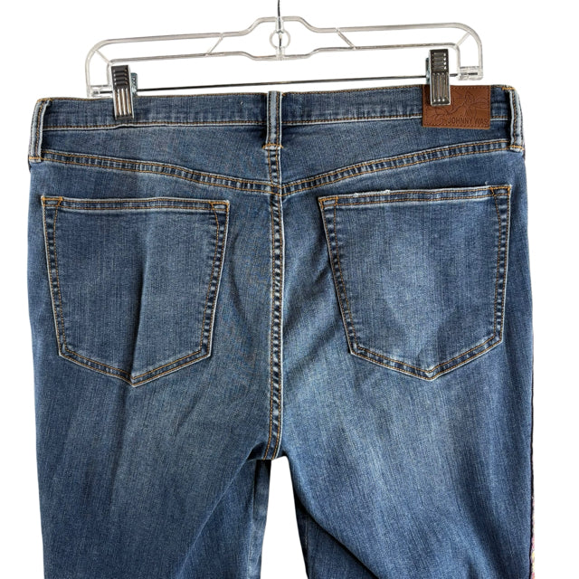 JOHNNY WAS Size 32" Blue Ribbon Detail Denim PANTS