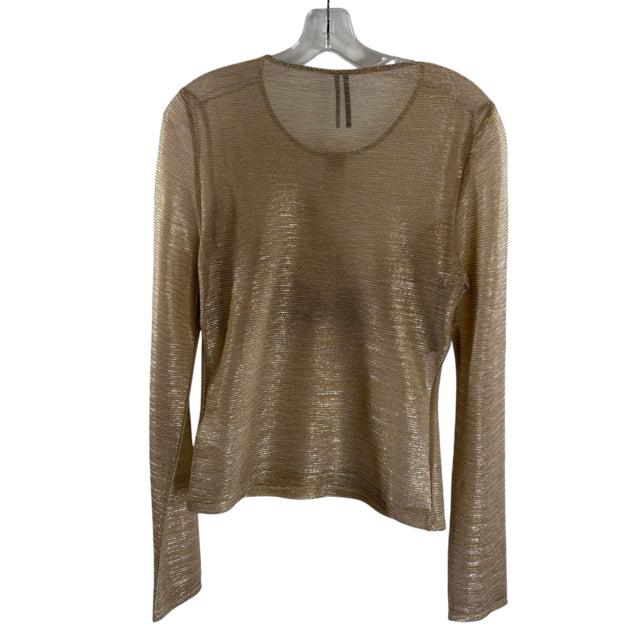 ANTHROPOLOGIE Size MED Gold Long Sleeve Metallic NWT TOP