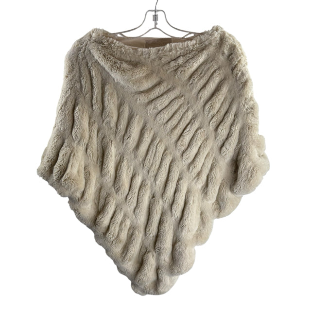 FABULOUS FURS Cream Faux Fur PONCHO