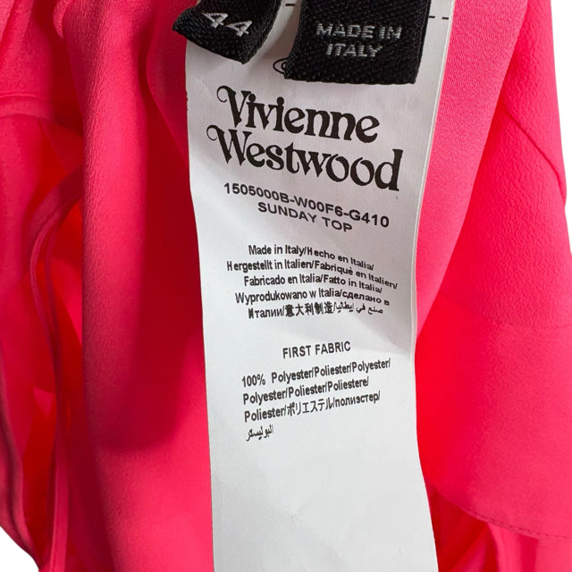 VIVIENNE WESTWOOD Size 44 Hot Pink Long Sleeve Crop Polyester TOP