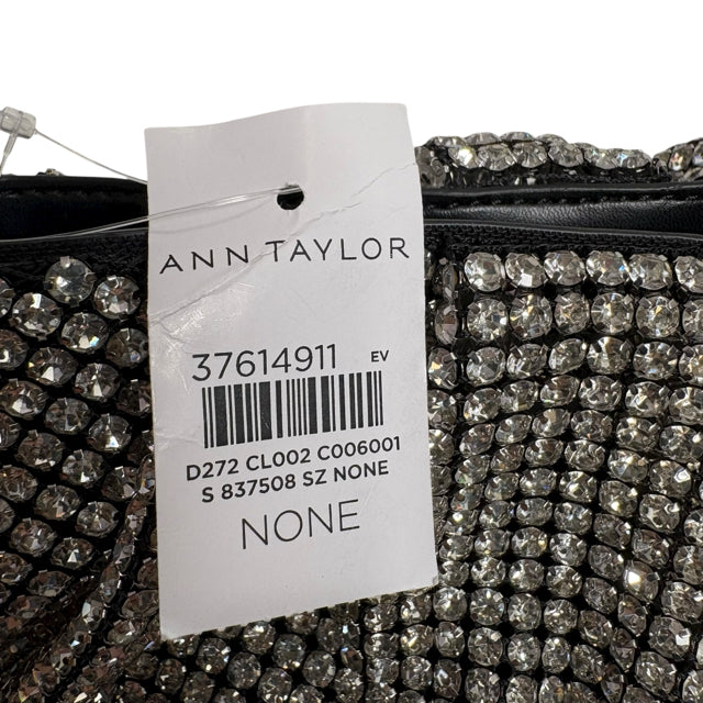 ANN TAYLOR Black/Clear Rhinestones Chain NWT EVENING BAG