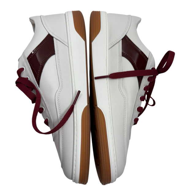 CHANEL Size 39 White/Red Sneaker Leather BOX SHOE