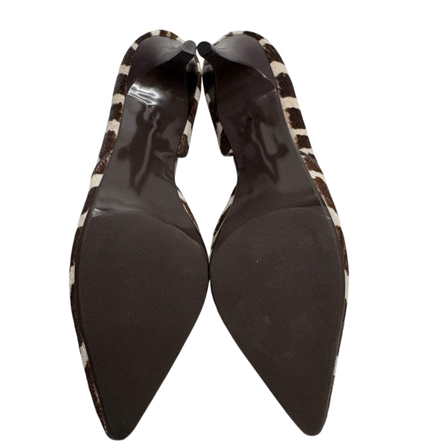 TALBOTS Size 9 1/2 Brown/White Pump Hair NEW! SHOE