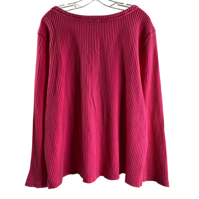 SUNDANCE Size XX-LARGE Hot Pink Long Sleeve Thermal Cotton NWT TOP