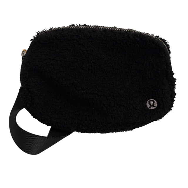 LULULEMON Black Curly Fur Waist Bag PURSE