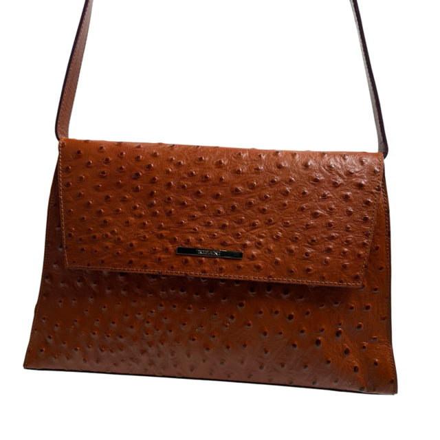 Brown Ostrich Look Leather PURSE
