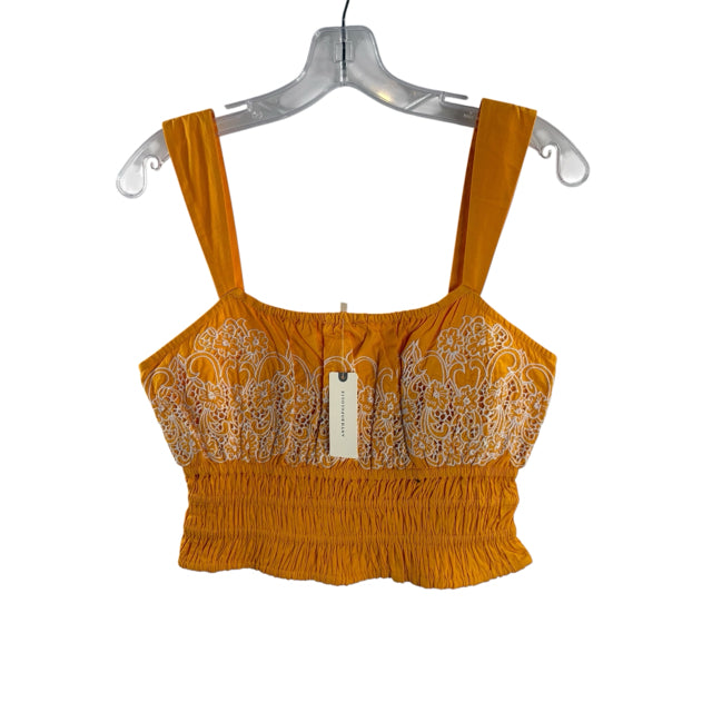 ANTHROPOLOGIE Size MED Orange/White Strappy Corset NWT TOP