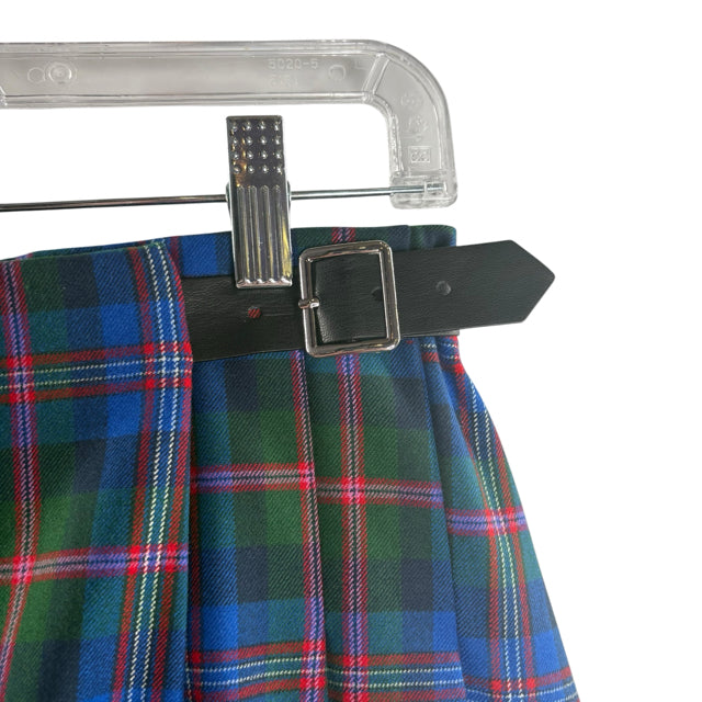 OLD NAVY Size PETITE MEDIUM Navy/Multi Plaid Mini Pleats Polyester Blend SKIRT