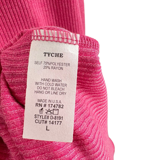 VICI Size LARGE Hot Pink Ribbed Sleeveless Polyester Blend DRESS