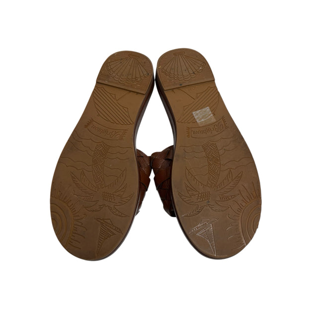 BRIGHTON Size 9 Brown Slide Sandals Leather NWOT SHOE