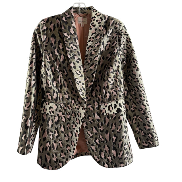 julie brown Size SMALL Gold/Black Animal Long Sleeve Polyester BLAZ / JKT