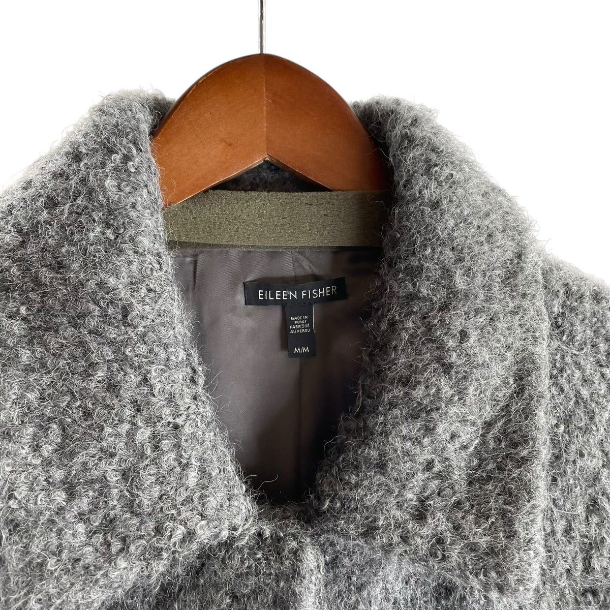 EILEEN FISHER Size MEDIUM Gray COAT