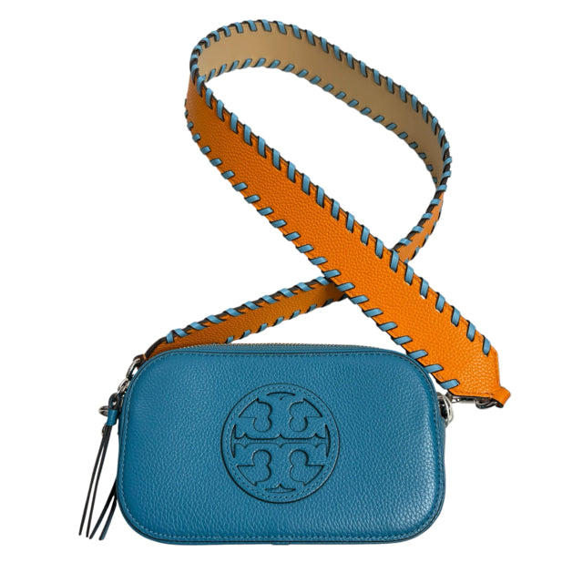 TORY BURCH Teal/Orange Stitch Detail Leather Cross Body NWT PURSE