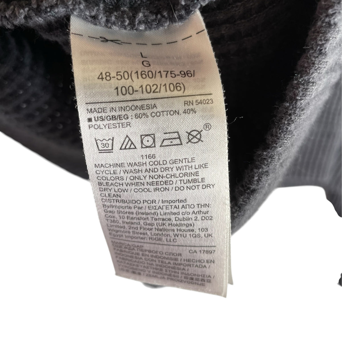 GAP Size LARGE Gray Long Sleeve Hoodie Waffle TOP