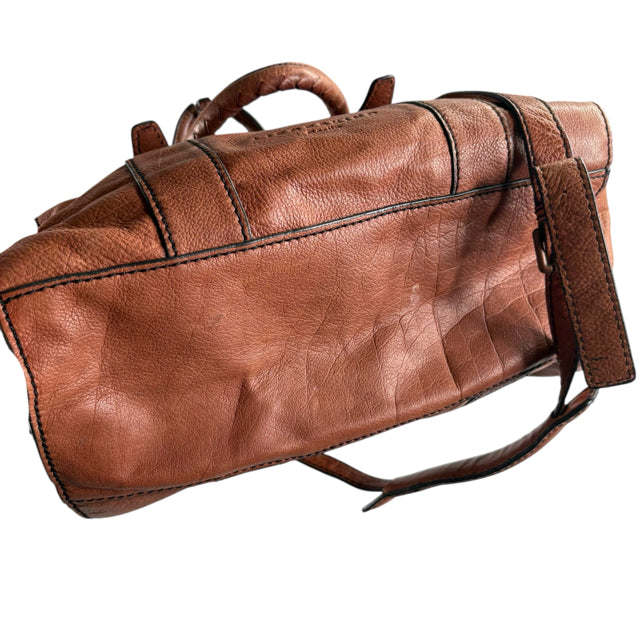 LIEBESKIND Brown Buckles Leather Duffle PURSE