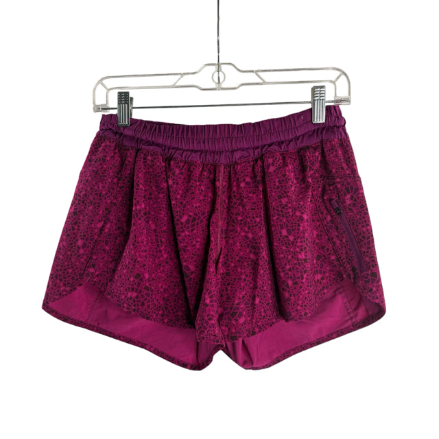 LULULEMON Size 8 Pink/purple Print Running Shorts SHORTS