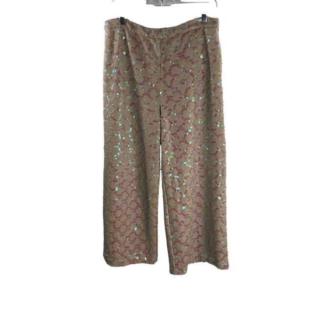 ETT TWA Size 8 Cream/Multi Sequin Wide Leg NWT PANTS