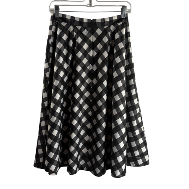TALBOTS Size 2 Black Check Midi Pleats Polyester NWT SKIRT