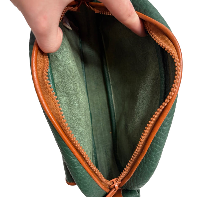 DOONEY & BOURKE Green/Brown Pebble Leather Cross Body PURSE