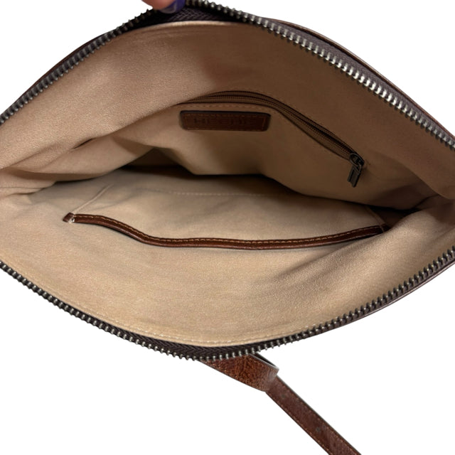 HESHE Brown Leather Cross Body PURSE