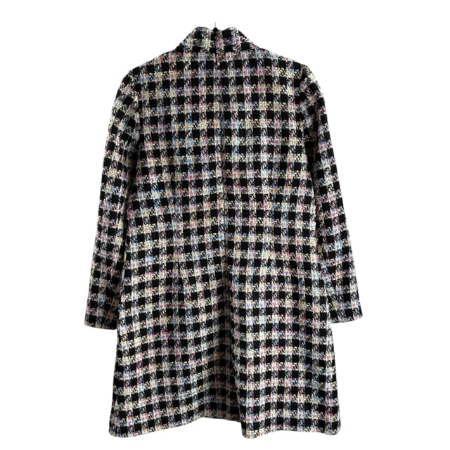 TUCKERNUCK Size MEDIUM Black/White/Multi Houndstooth Long Sleeve Polyester DRESS
