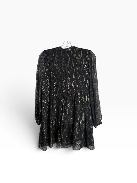 LILLY PULITZER Size LARGE Black/gold Long Sleeve DRESS