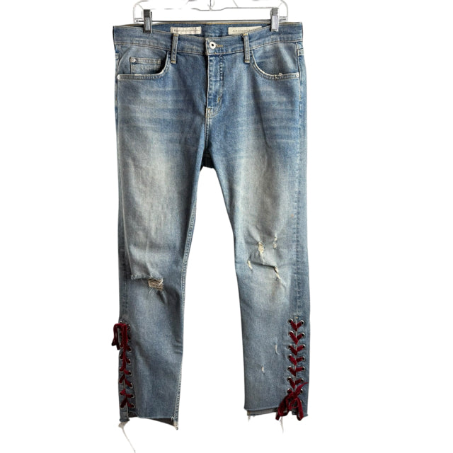 PILCRO Size 30 Light Blue Ankle Detail Denim JEANS