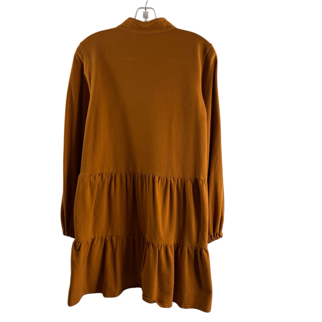 SUGAR + LIPS Size X-SMALL Pumpkin Tiers Long Sleeve Cotton DRESS