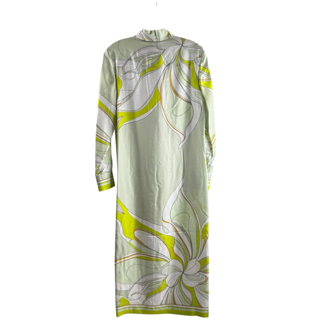 TORY BURCH Size 2 Green/Multi Print Long Sleeve Silk NWT DRESS