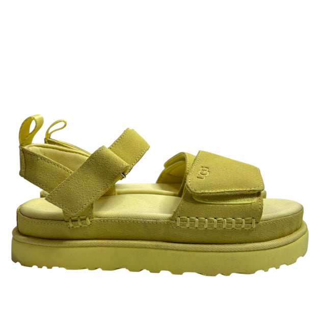 UGG Size 10 Yellow Platform Sandal Suede SHOE