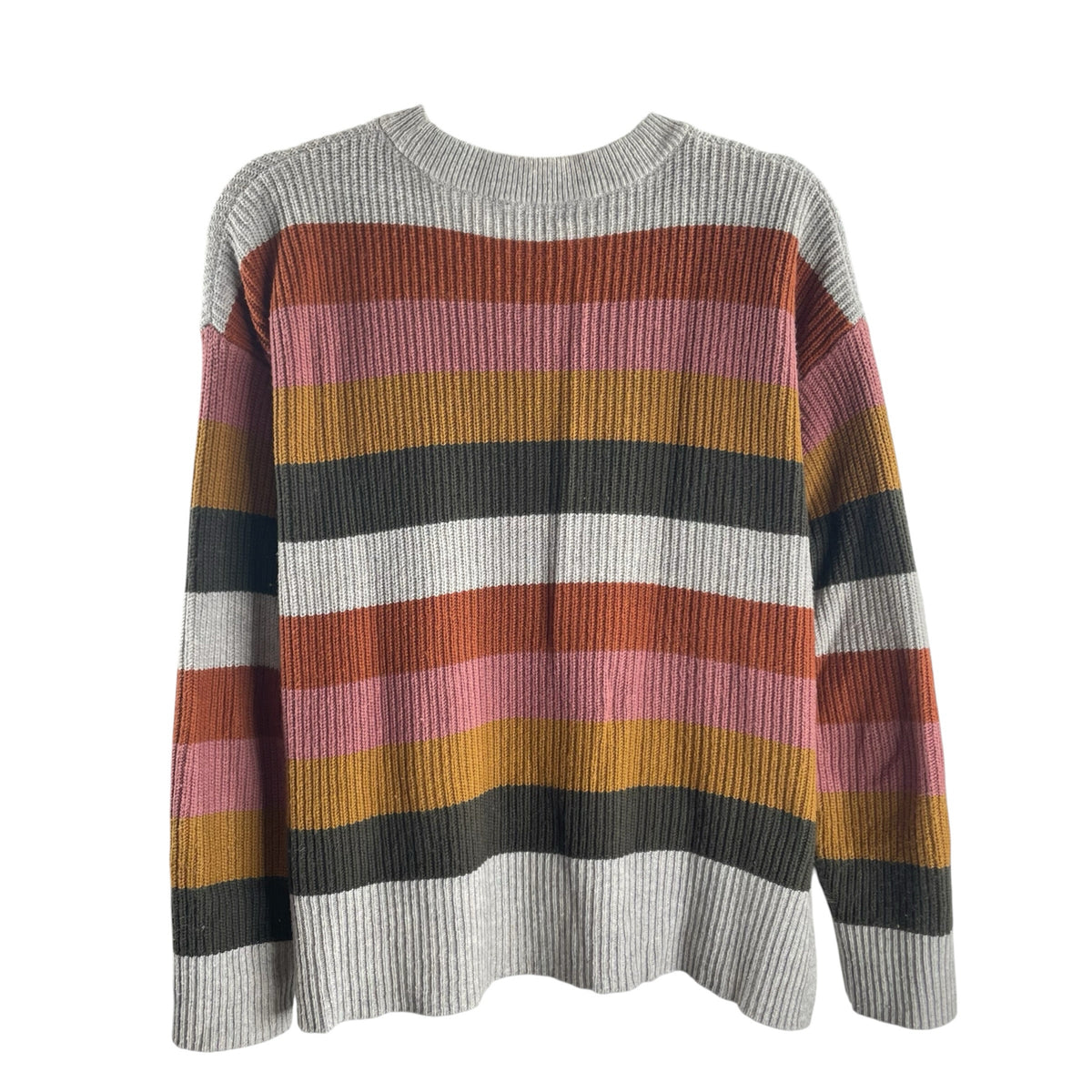 MADEWELL Size SMALL Multi Stripe Long Sleeve SWEATER
