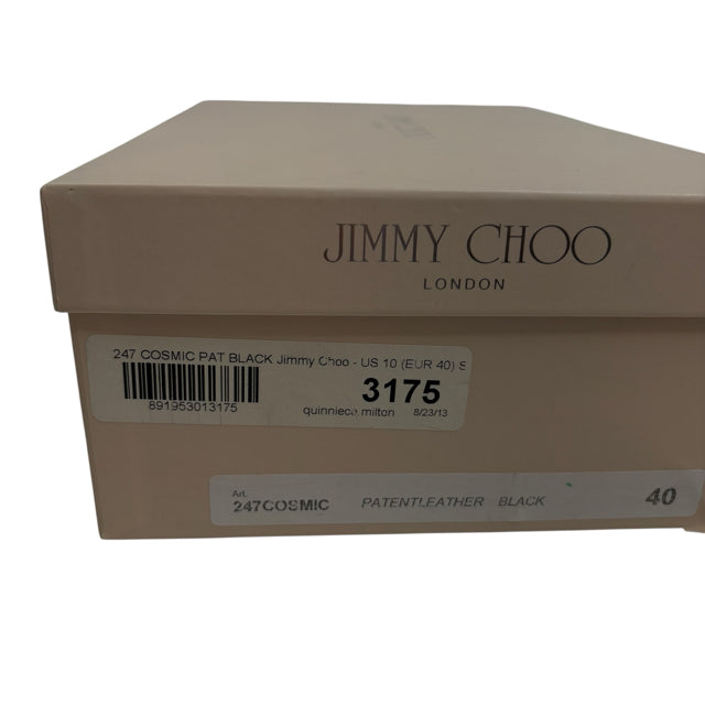 JIMMY CHOO Size 40 Black Platform Pump Patent Leather BOX SHOE