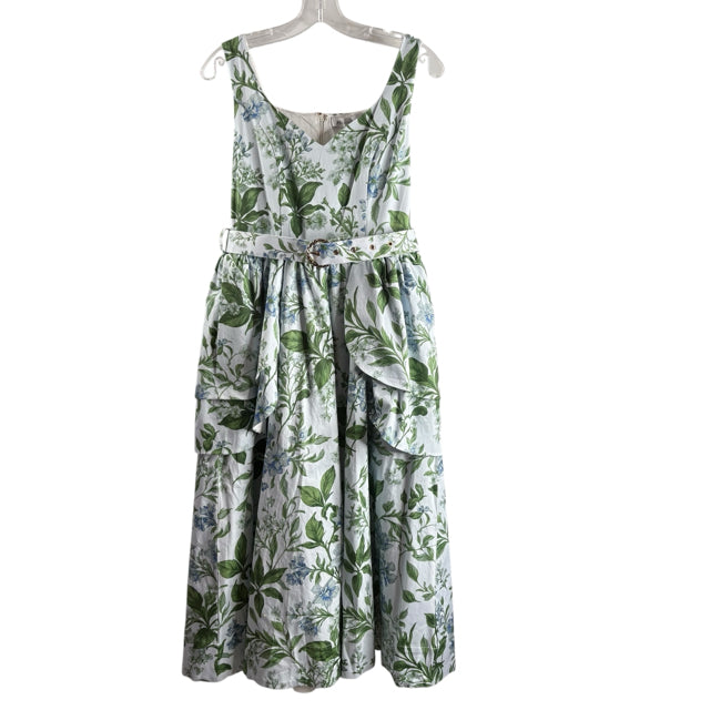 PROSPERINA Size MEDIUM Light Blue/Green Floral Sleeveless Cotton NWT DRESS