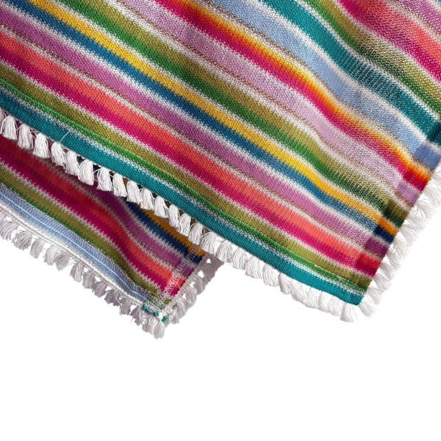 SARA CAMPBELL Pink/Multi Tassels NWT PONCHO