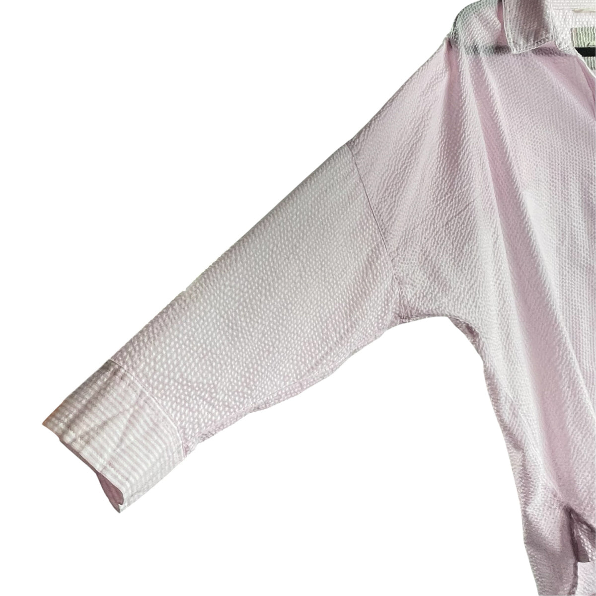 INTIMATELY FREE PEOPLE Size SMALL Pink/White Stripe Seersucker NIGHTSHRT