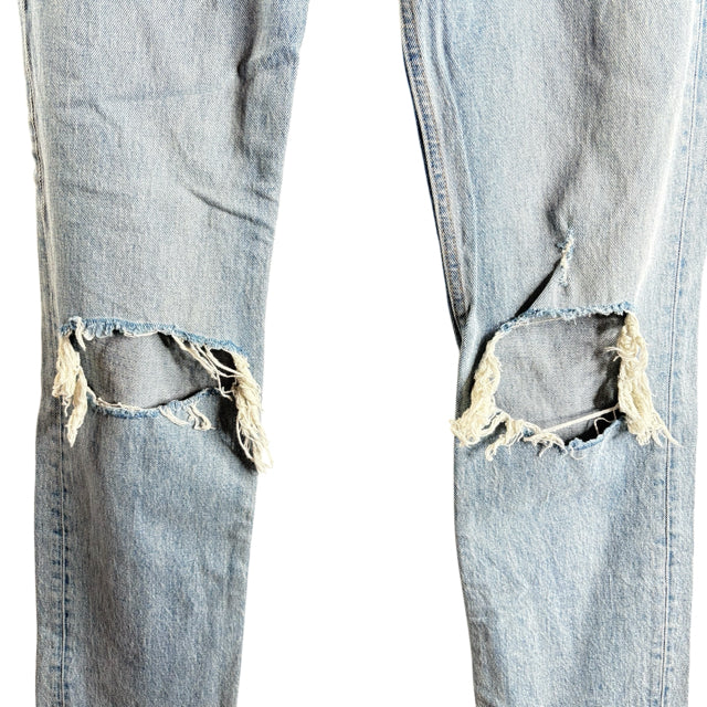 ABERCROMBIE & FITCH Size 26 Light Blue Distressed Denim JEANS